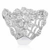 ESTATE EXTRA LARGE 2.49CT DIAMOND 18KT WHITE GOLD 3D MULTI FLOWER CROWN RING