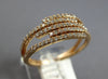 ESTATE .53CT DIAMOND 14KT ROSE GOLD 3D CLASSIC MULTI ROW CRISS CROSS FUN RING