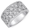 LARGE 1.37CT DIAMOND 14KT WHITE GOLD CLASSIC MULTI ROW INFINITY ANNIVERSARY RING