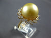 EXTRA LARGE .98CT DIAMOND & AAA GOLDEN SOUTH SEA PEARL 18KT YELLOW GOLD 3D RING