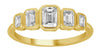.96CT DIAMOND 14K YELLOW GOLD 3D EMERALD CUT 5 STONE GRADUATING ANNIVERSARY RING