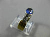 ESTATE 1.06CT DIAMOND & TANZANITE 14K 2TONE GOLD SEMI BEZEL ENGAGEMENT RING 2622