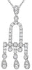 .70CT DIAMOND 18K WHITE GOLD MULTI ROW FILIGREE HORSESHOE TEAR DROP FUN NECKLACE