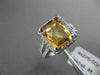ESTATE 4.95CT DIAMOND & AAA EXTRA FACET YELLOW TOPAZ 14K WHITE GOLD 3D HALO RING