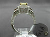 ESTATE 2.04CT GIA FANCY YELLOW DIAMOND 18K TWO TONE GOLD 3 STONE ENGAGEMENT RING