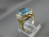 ESTATE .20CT DIAMOND & LIGHT BLUE TOPAZ 14KT YELLOW GOLD FILIGREE RING #20527