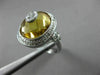 ESTATE LARGE 4.45CT DIAMOND & AAA CITRINE 14KT WHITE GOLD OVAL HALO ETOILE RING