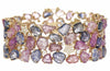 EXTRA LARGE 67.90CT DIAMOND & AAA MULTI COLOR SAPPHIRE 18KT YELLOW GOLD BRACELET