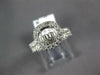 1.06CT DIAMOND 14KT WHITE GOLD ROUND HALO SEMI MOUNT ENGAGEMENT WEDDING RING SET