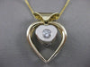 ESTATE .30CT DIAMOND 14K WHITE YELLOW GOLD OPEN 3D HEART SOLITAIRE PENDANT 17532