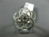 ESTATE LARGE 1.35CT DIAMOND 14KT WHITE GOLD 3D FLOWER CLUSTER INVISIBLE FUN RING