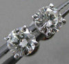 ESTATE .85CTW DIAMOND 5MM STUD 14KT WHITE GOLD SCREWBACK EARRINGS FG VSSI #21269