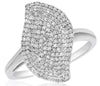 ESTATE .86CT DIAMOND 14KT WHITE GOLD 3D CLASSIC MULTI ROW LEAF RING