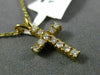 ESTATE .25CT DIAMOND 14KT YELLOW GOLD 3D CLASSIC CROSS FLOATING PENDANT #25928