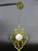 EXTRA LARGE 20.76CT DIAMOND & MOONSTONE 14KT YELLOW GOLD FLOWER HANGING EARRINGS