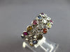 LARGE 2.98CT DIAMOND & AAA MULTI COLOR SAPPHIRE 14KT WHITE GOLD 3 ROW BEZEL RING