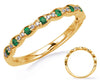 .19CT DIAMOND & AAA EMERALD 14KT YELLOW GOLD 3D SEMI ETERNITY ANNIVERSARY RING