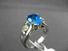 ESTATE LARGE 2.18CT DIAMOND & AAA BLUE TOPAZ 14K TWO TONE GOLD DOUBLE HEART RING