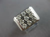 ESTATE LARGE .63CT DIAMOND 14KT WHITE GOLD 3D SQUARE CLASSIC MENS RING #27704