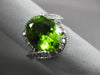 ESTATE WIDE 4.15CT DIAMOND & AAA PERIDOT 14KT WHITE GOLD OVAL INFINITY FUN RING