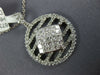 1.18CT DIAMOND 18K WHITE GOLD ROUND & PRINCESS CIRCULAR SQUARE INVISIBLE PENDANT