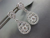 LARGE 1.57CT DIAMOND 18KT WHITE GOLD CLUSTER FLOWER TEAR DROP HANGING EARRINGS