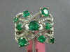 ESTATE 1.66CT DIAMOND & AAA EMERALD 18KT WHITE GOLD MULTI ROW CRISS CROSS RING