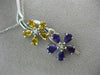 LARGE 3.80CT DIAMOND & AAA AMETHYST & CITRINE 14K WHITE GOLD 3D FLOATING PENDANT