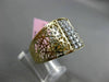 ESTATE WIDE .72CT DIAMOND 14KT WHITE & YELLOW GOLD 3D HANDCRAFTED FILIGREE RING
