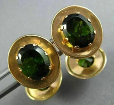 ANTIQUE LARGE 8.0CT AAA GREEN TOURMALINE 14KT ROSE GOLD 3D OVAL MENS CUFFLINKS