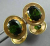 ANTIQUE LARGE 8.0CT AAA GREEN TOURMALINE 14KT ROSE GOLD 3D OVAL MENS CUFFLINKS