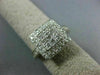 ESTATE WIDE .85CT DIAMOND 14KT WHITE GOLD 3D ROUND PAVE SQUARE ANNIVERSARY RING