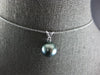 ESTATE .05CT DIAMOND & AAA TAHITIAN PEARL 14KT WHITE GOLD 3D FLOATING PENDANT