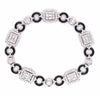 LARGE 4.81CT DIAMOND AAA ONYX 18KT WHITE GOLD SQUARE BY THE YARD TENNIS BRACELET