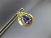 ESTATE 1.36CT DIAMOND PEAR TANZANITE 14K YELLOW GOLD POST FILIGREE EARRINGS 9762