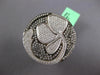 EXTRA LARGE 2.89CT DIAMOND 18KT WHITE & BLACK GOLD 3D FLOWER CIRCULAR FUN RING