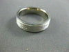 ESTATE WIDE 14KT WHITE GOLD SOLID STRIATED MATT MENS WEDDING RING BEAUTIFUL 1514