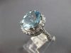 LARGE 3.91CT DIAMOND & AAA AQUAMARINE 14KT WHITE GOLD 3D HALO ENGAGEMENT RING