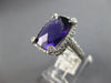 LARGE 6.34CT DIAMOND & AAA AMETHYST 14KT WHITE GOLD 3D CUSHION & ROUND HALO RING