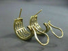 ESTATE WIDE 3.0CT FANCY DIAMOND 14KT TWO TONE GOLD 4 ROW HUGGIE EARRINGS #21295