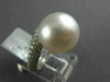 LARGE .94CT DIAMOND AAA SAPPHIRE & AAA SOUTH SEA PEARL 18KT WHITE GOLD LOVE RING