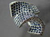 ESTATE EXTRA LARGE 3.07CT DIAMOND & AAA SAPPHIRE 18KT WHITE GOLD LOVE KNOT RING