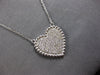 .55CT DIAMOND 14KT WHITE GOLD 3D ROUND PAVE MILGRAIN HEART SHAPE LOVE NECKLACE