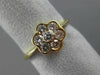 ESTATE .51CT DIAMOND 14KT YELLOW GOLD 3D CLASSIC FLOWER PROMISE ENGAGEMENT RING