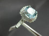 ESTATE LARGE 3.25CT DIAMOND & AAA AQUAMARINE 14KT WHITE GOLD 3D ENGAGEMENT RING