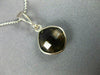 ESTATE 3.60CT AAA SMOKEY TOPAZ 14KT WHITE GOLD 3D CLASSIC BEZEL CUSHION PENDANT