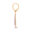 4.6CT DIAMOND & PINK AMETHYST 14KT ROSE GOLD TRILLION ELONGATED HANGING EARRINGS
