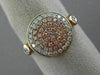 ESTATE WIDE .52CT WHITE & PINK DIAMOND 18KT WHITE & ROSE GOLD 3D ROUND LOVE RING