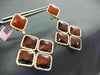 LARGE .80CT DIAMOND & TIGER EYE & QUARTZ 14KT ROSE GOLD SQUARE HANGING EARRINNGS