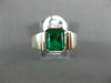 ESTATE LARGE 1.65CT AAA EMERALD 18KT WHITE GOLD SOLITAIRE BEZEL ENGAGEMENT RING